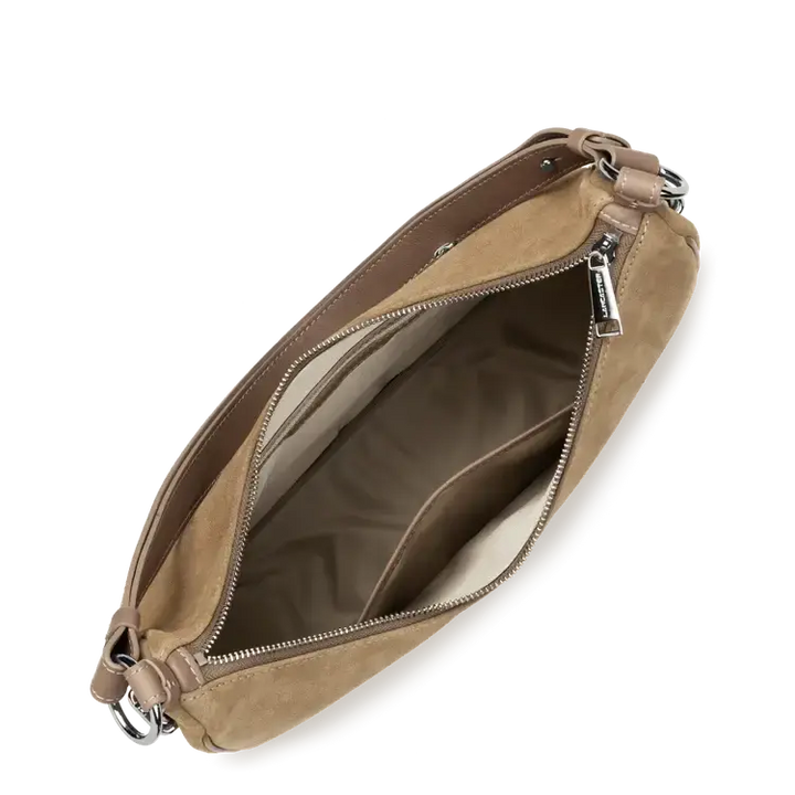 Grand Sac Besace Lancaster Suède 480-082 : Cuir Velours Lancaster