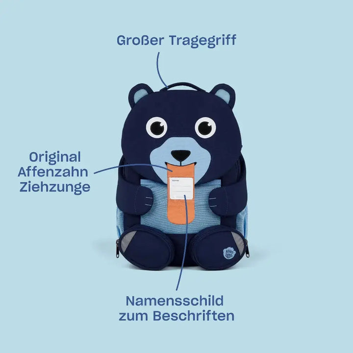 Grand Sac à Dos Affenzahn Ours Bleu Affenzahn