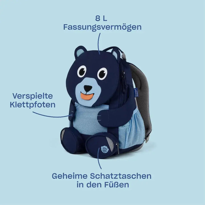 Grand Sac à Dos Affenzahn Ours Bleu Affenzahn