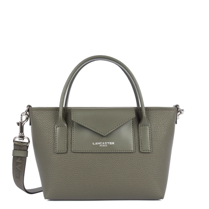 Mini sac cabas à bandoulière en cuir marron Lancaster Maya Double 517-101