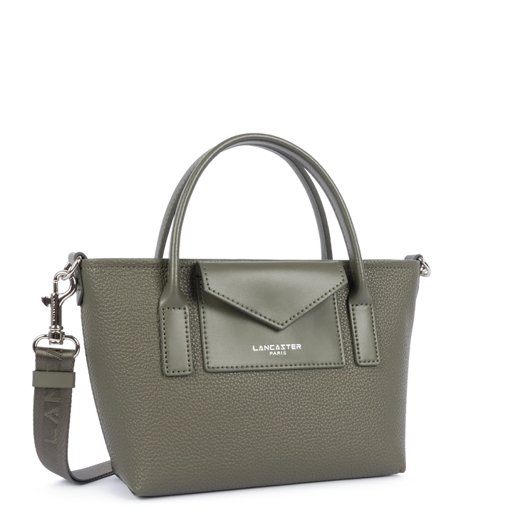 Mini sac cabas à bandoulière en cuir marron Lancaster Maya Double 517-101