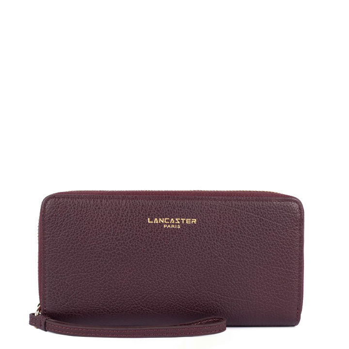 Portefeuille bordeaux en cuir Lancaster Dune 129-18 pour femmes
