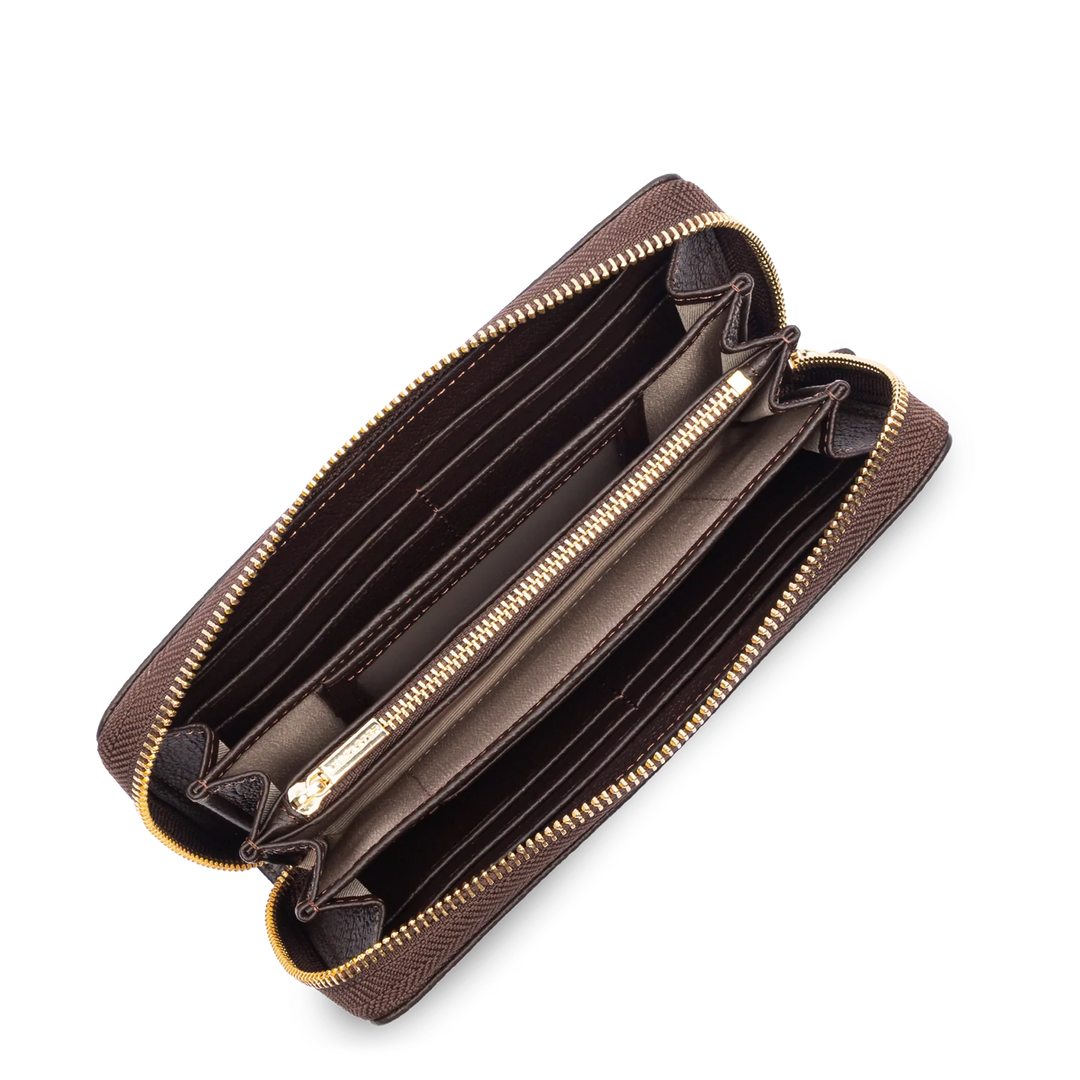 Portefeuille marron en cuir Lancaster Dune 129-18 pour femmes