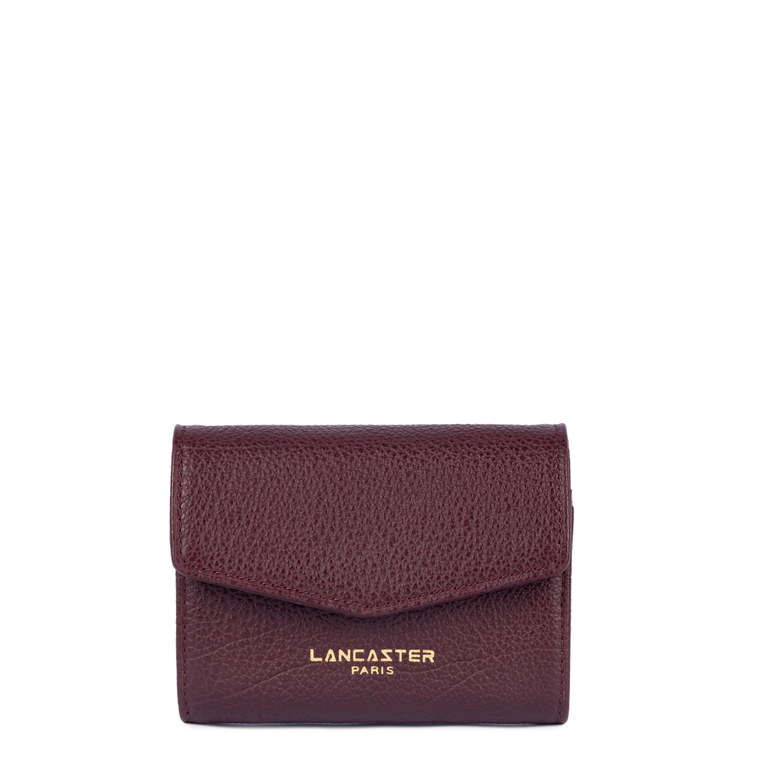Portefeuille bordeaux en cuir Lancaster Dune 129-19 pour femme