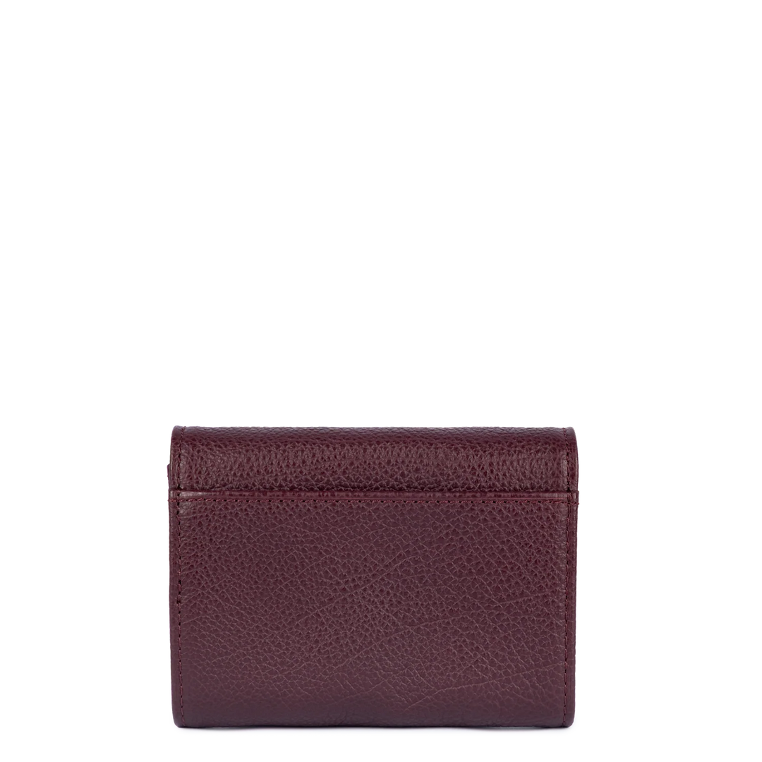 Portefeuille bordeaux en cuir Lancaster Dune 129-19 pour femme