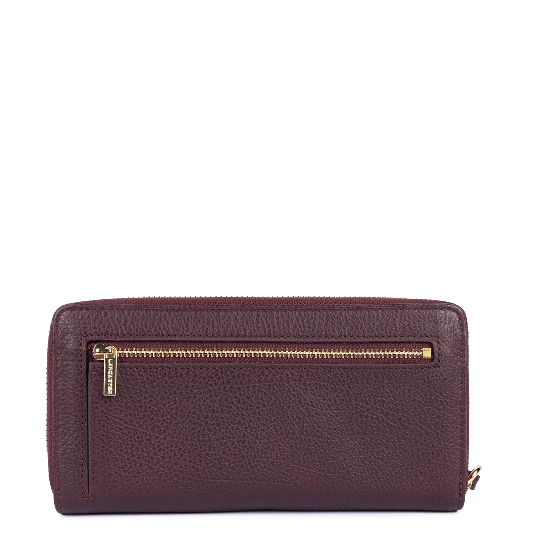 Portefeuille bordeaux en cuir Lancaster Dune 129-18 pour femmes