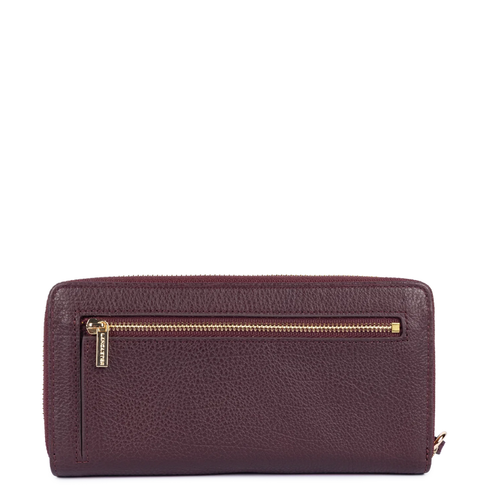 Portefeuille bordeaux en cuir Lancaster Dune 129-18 pour femmes