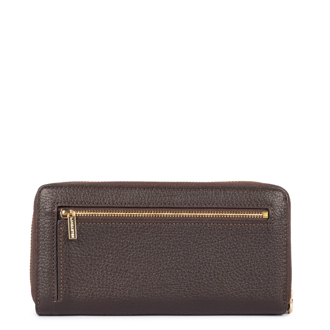 Portefeuille marron en cuir Lancaster Dune 129-18 pour femmes
