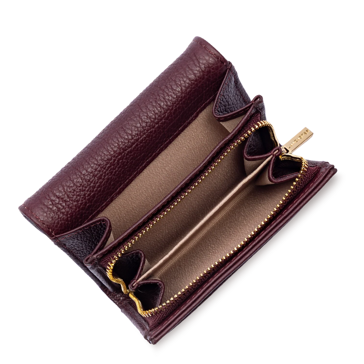 Portefeuille bordeaux en cuir Lancaster Dune 129-19 pour femme