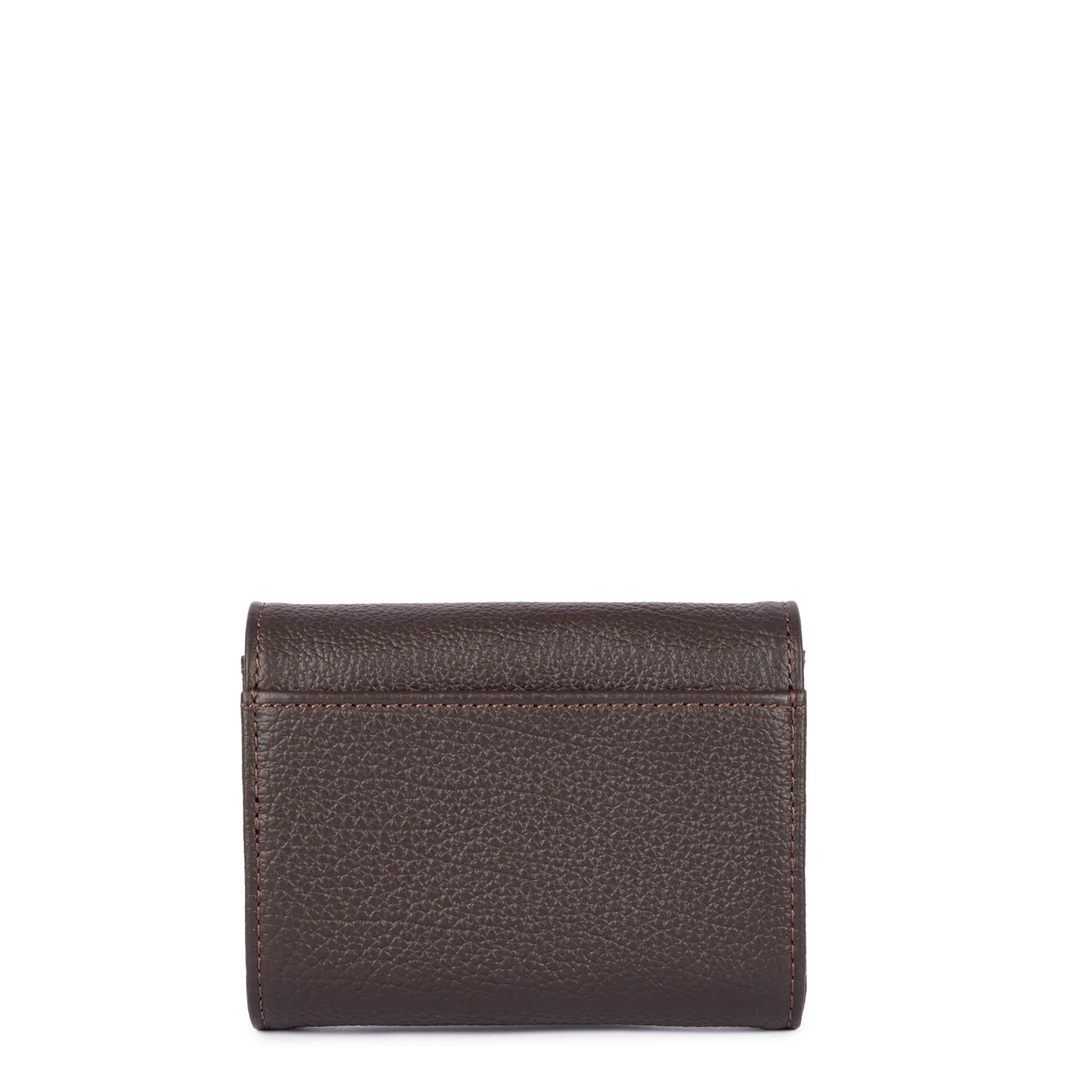 Portefeuille marron en cuir Lancaster Dune 129-19 pour femme