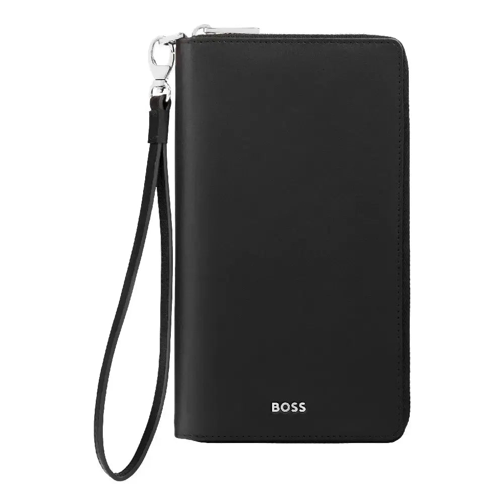 Portefeuille Voyage Classic Smooth Hugo Boss en cuir noir - Melisac
