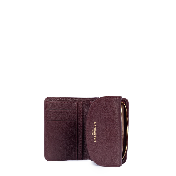 Portefeuille bordeaux en cuir Lancaster Dune 129-26 pour femmes