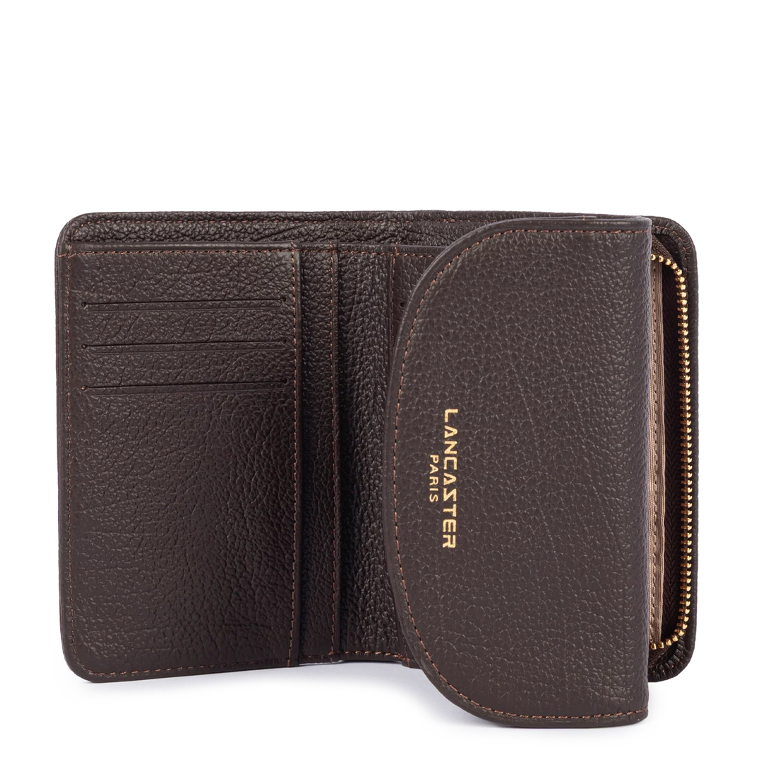 Portefeuille marron en cuir Lancaster Dune 129-26 pour femmes