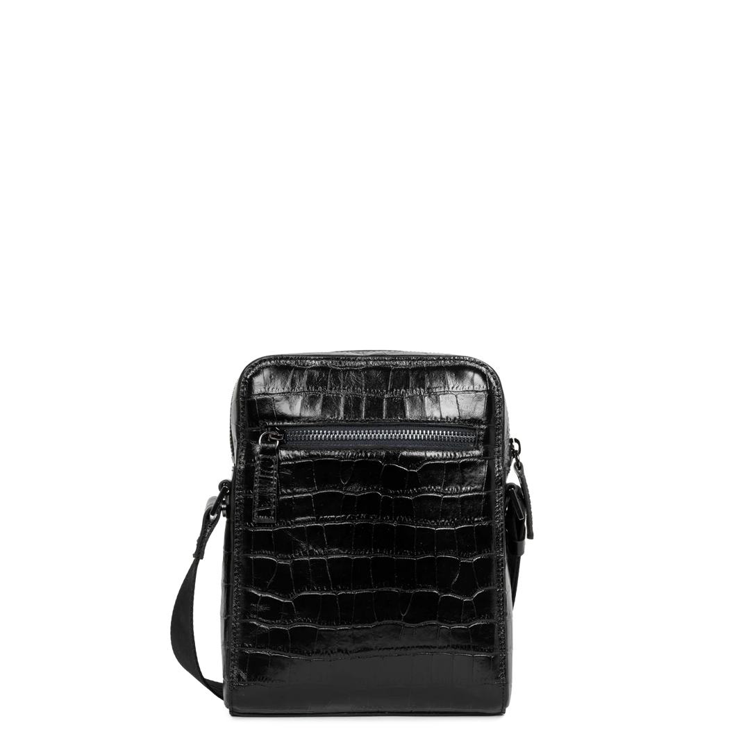 Sacoche noir en cuir verni effet crocodile Lancaster 380-004 pour femmes