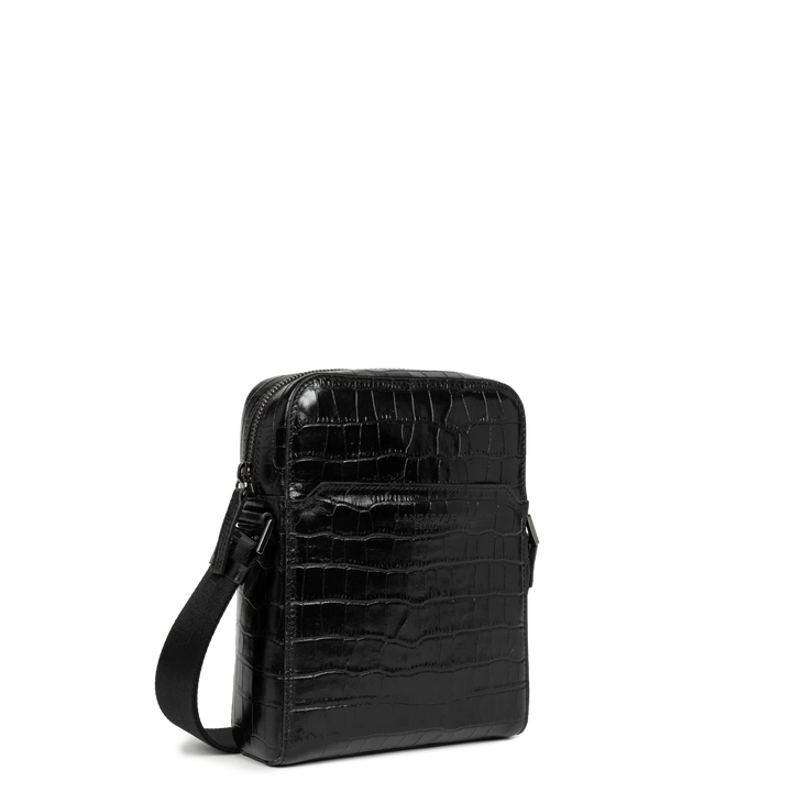 Sacoche noir en cuir verni effet crocodile Lancaster 380-004 pour femmes