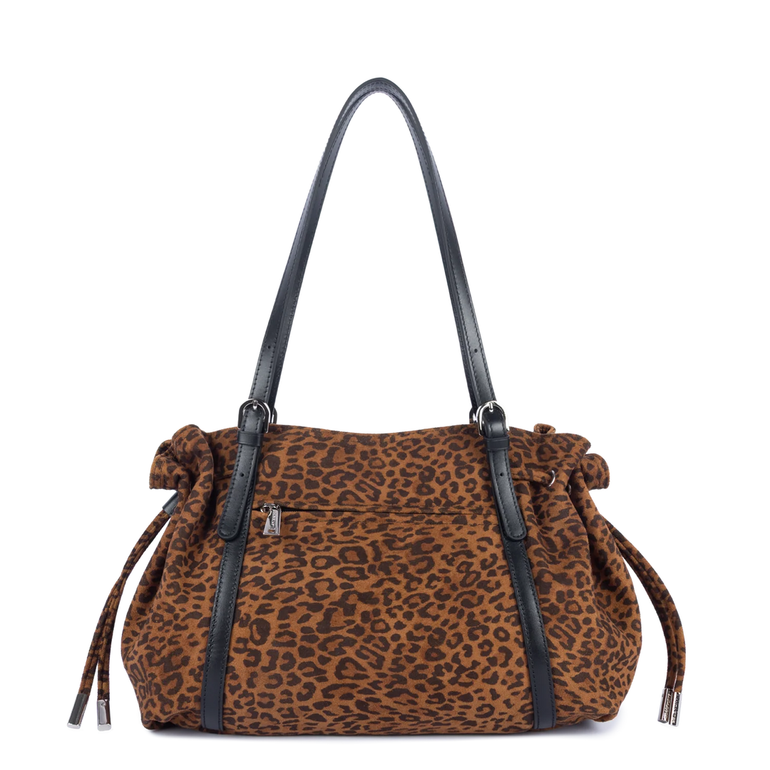 Sac cabas en velours léopard Lancaster 518-097