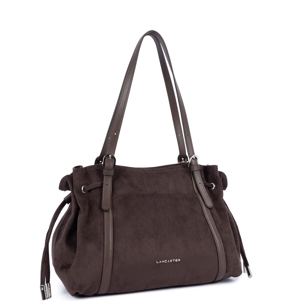 Sac cabas en velours marron Lancaster 518-097