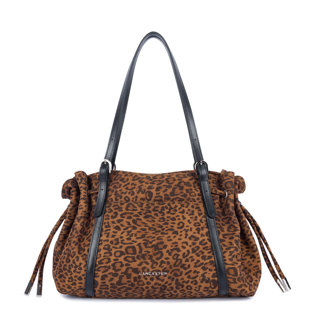 Sac cabas en velours léopard Lancaster 518-097
