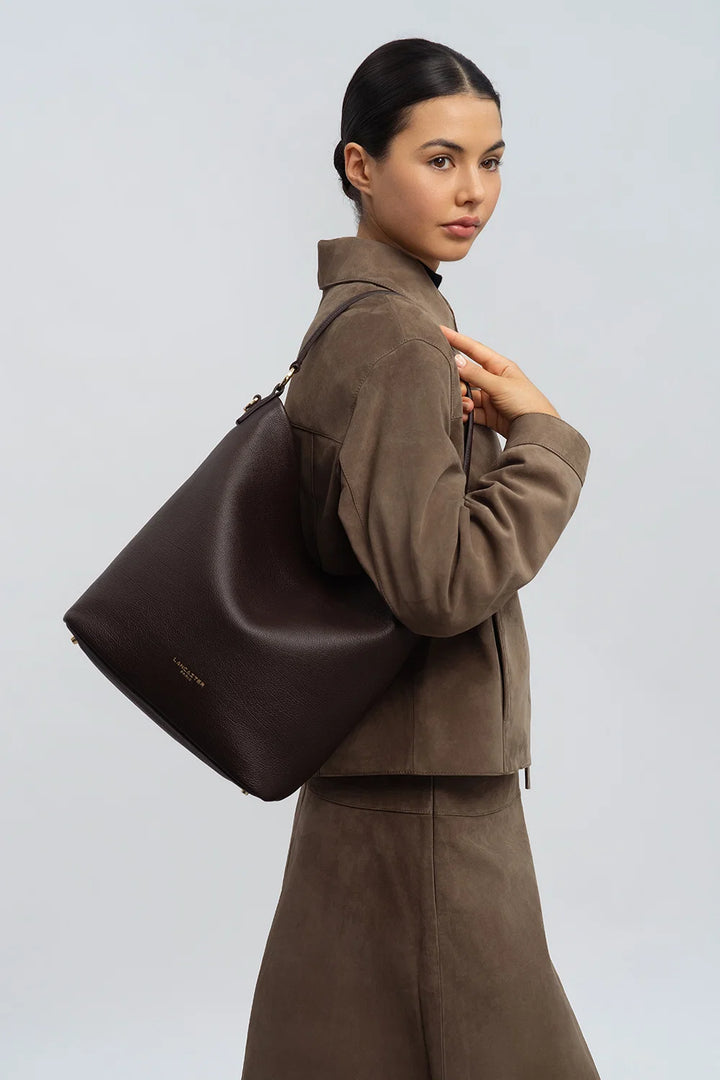 Grand Sac Seau en cuir marron Lancaster 529-99