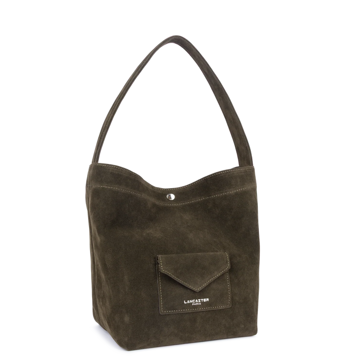 Mini Sac Seau en velours kaki Lancaster 518-060