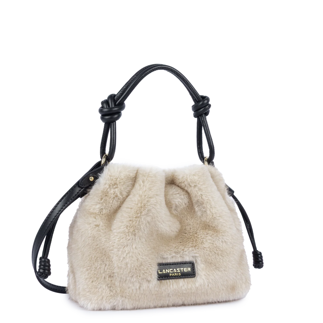 Petit Sac Besace en moumoute fourrure blanc Lancaster 518-087