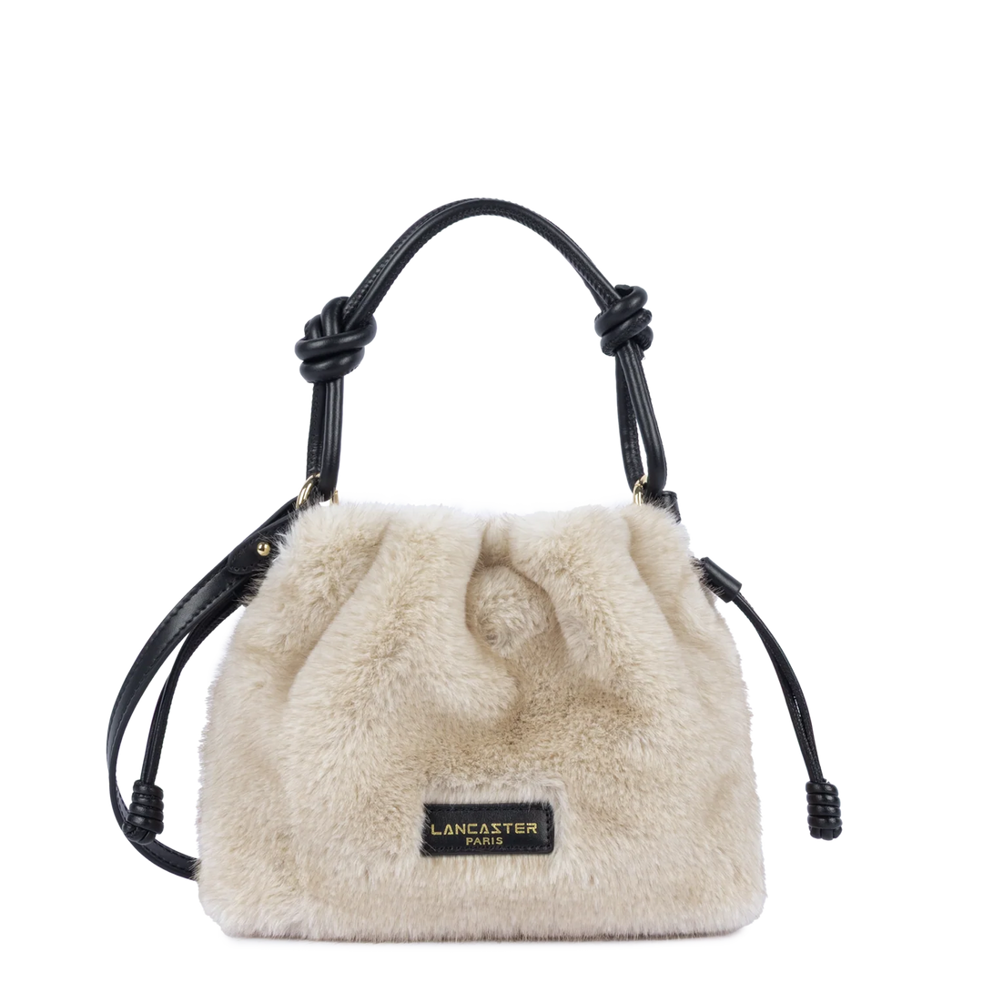 Petit Sac Besace en moumoute fourrure blanc Lancaster 518-087