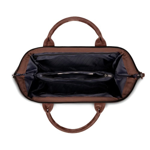 Sac bandoulière crossbody medium en velours marron Burlington Cabaia