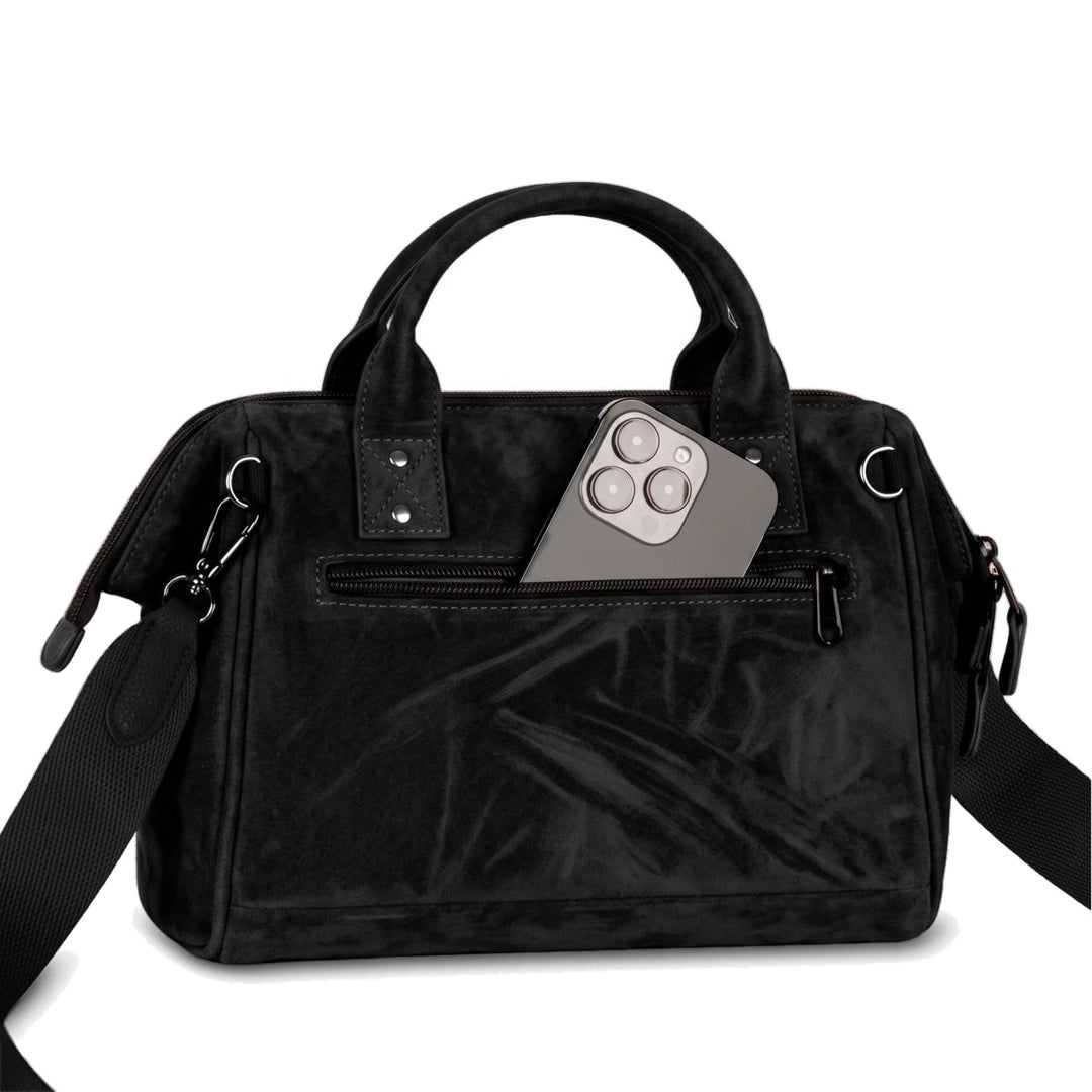 Sac bandoulière crossbody medium en velours noir Neilton Cabaia