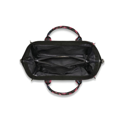 Petit sac bandoulière crossbody small noir fleurs Subaraya Cabaia