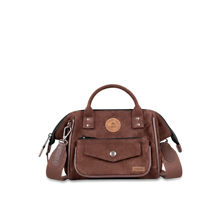Petit sac bandoulière crossbody small en velours marron Burlington Cabaia