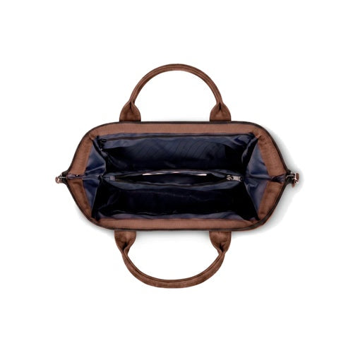 Petit sac bandoulière crossbody small en velours marron Burlington Cabaia