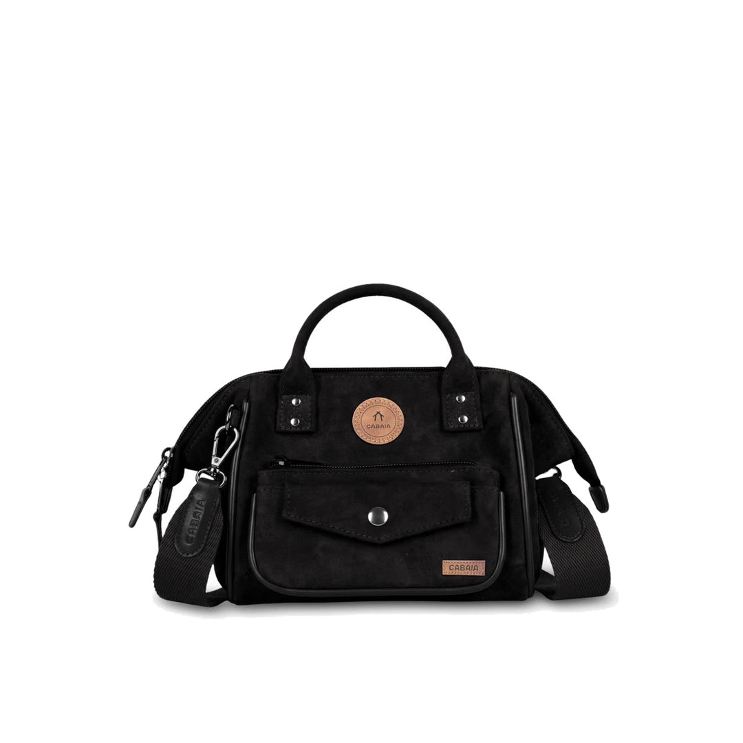 Petit sac bandoulière crossbody small en velours noir Neilton Cabaia
