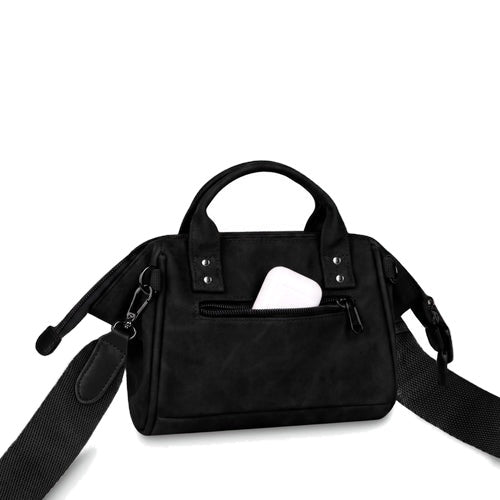 Petit sac bandoulière crossbody small en velours noir Neilton Cabaia