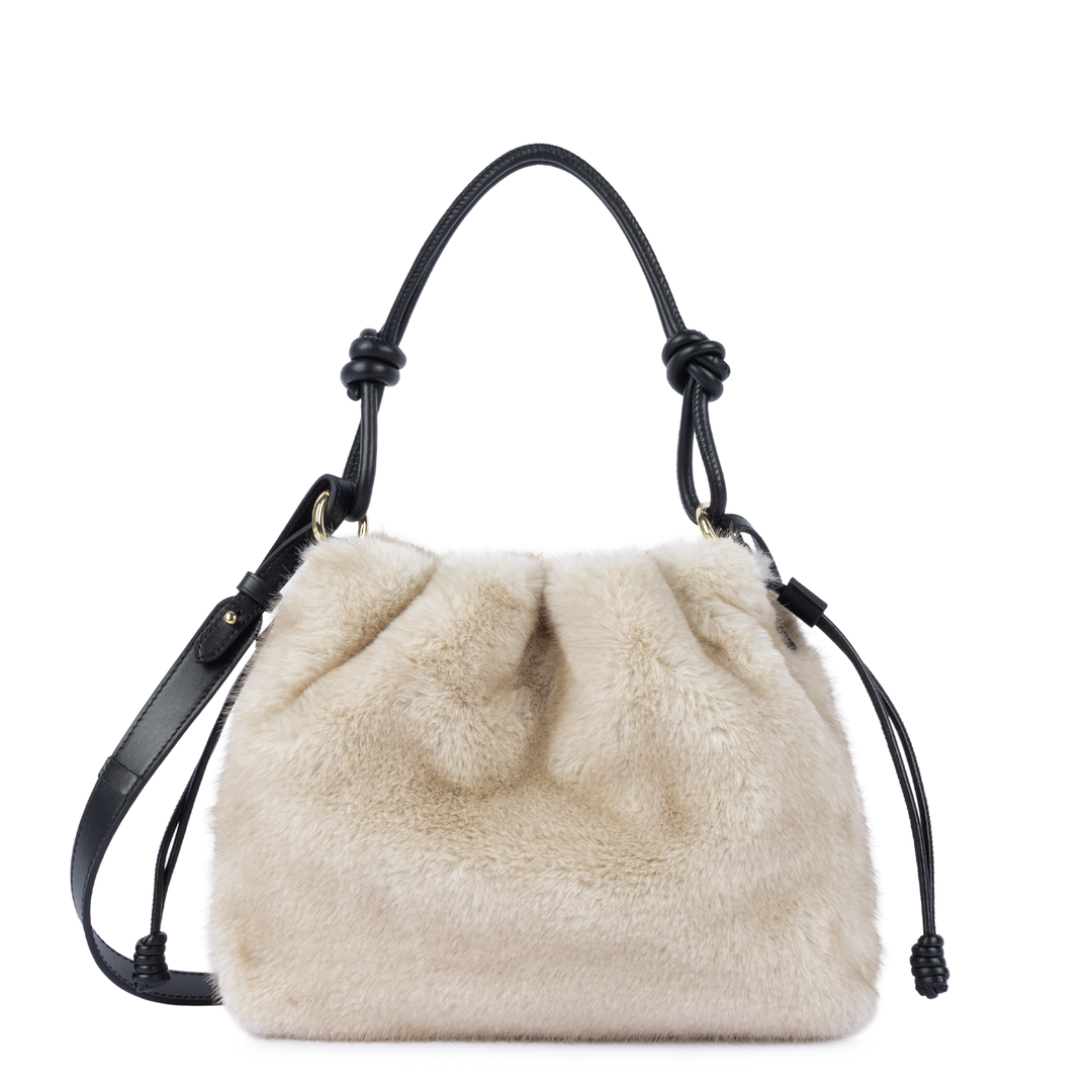 Sac besace en fourure blanc Lancaster 518-088