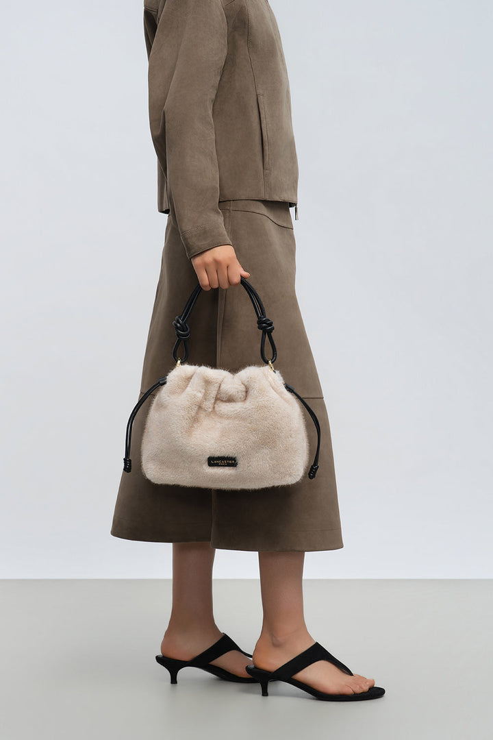 Sac besace en fourure blanc Lancaster 518-088