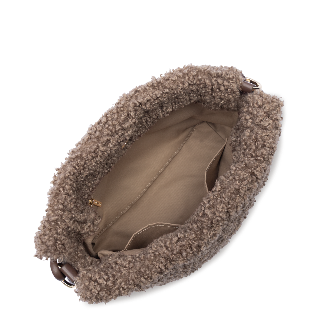 Sac besace en moumoute marron Lancaster 518-088