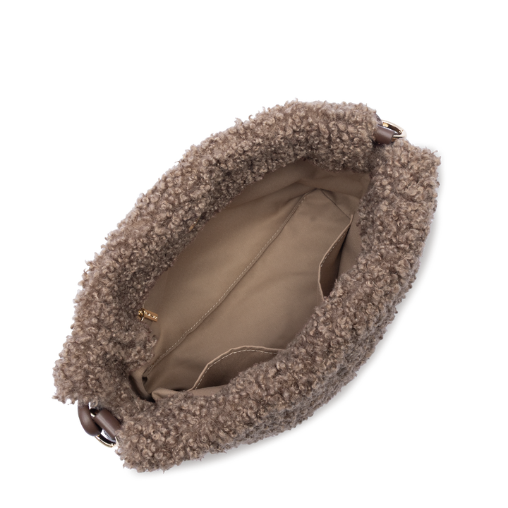 Sac besace en moumoute marron Lancaster 518-088