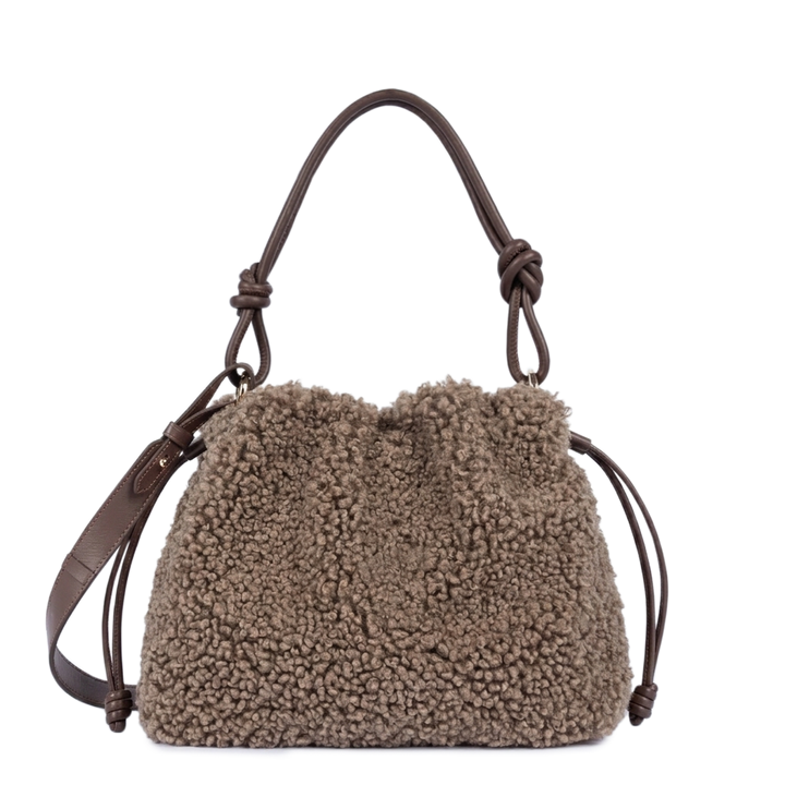 Sac besace en moumoute marron Lancaster 518-088