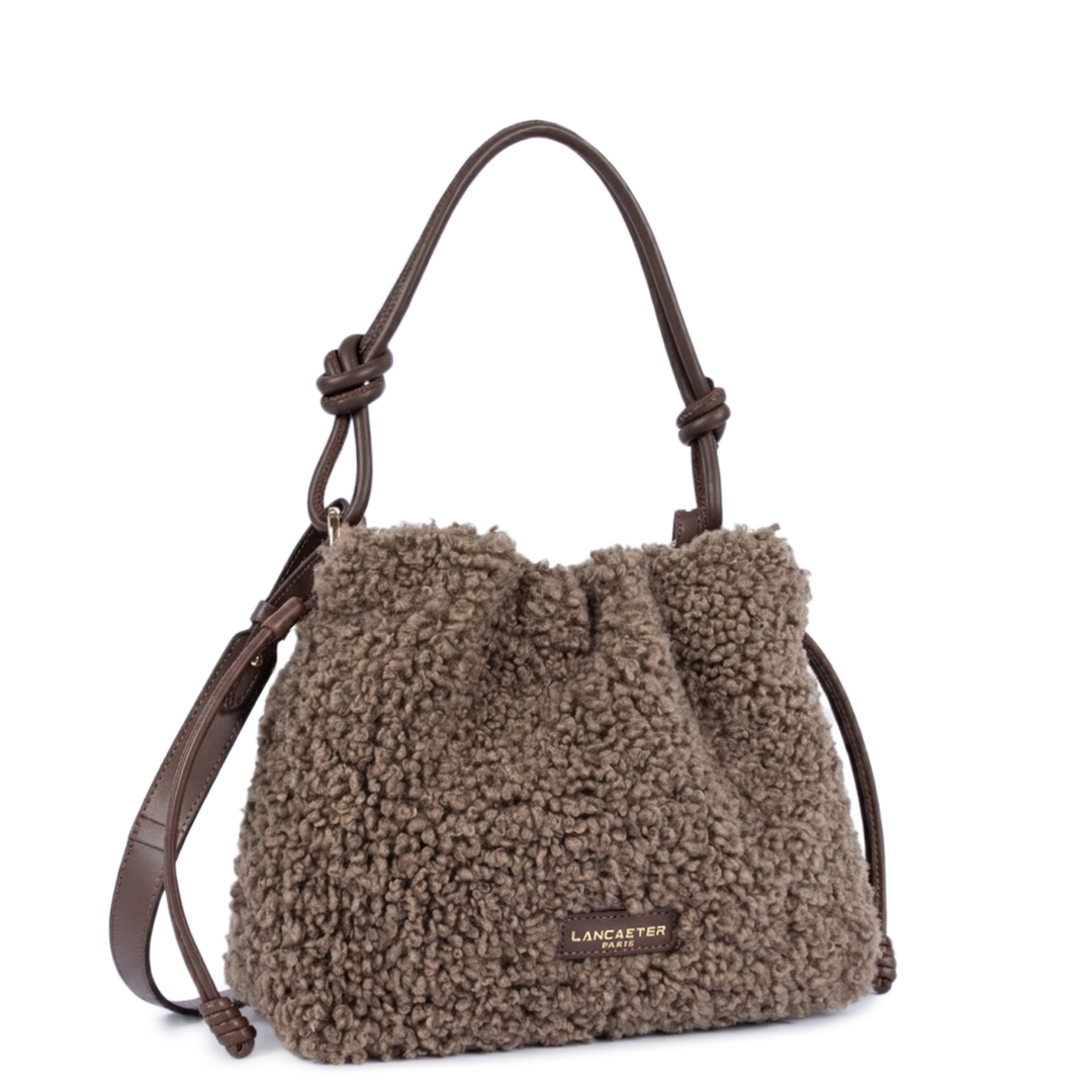 Sac besace en moumoute marron Lancaster 518-088