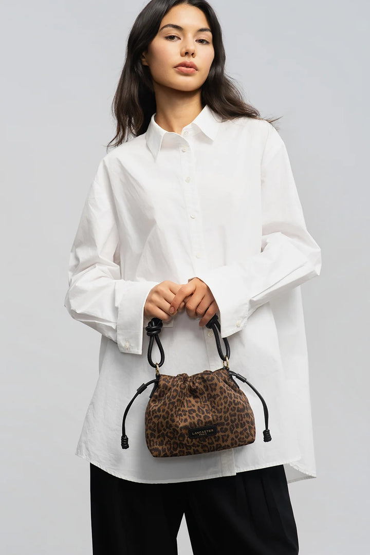 Sac besace jungle imprimé léopard marron Lancaster 528-094