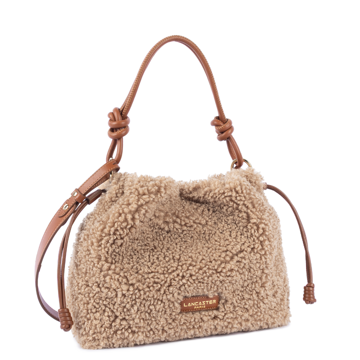 Sac besace en moumoute marron Lancaster 518-088
