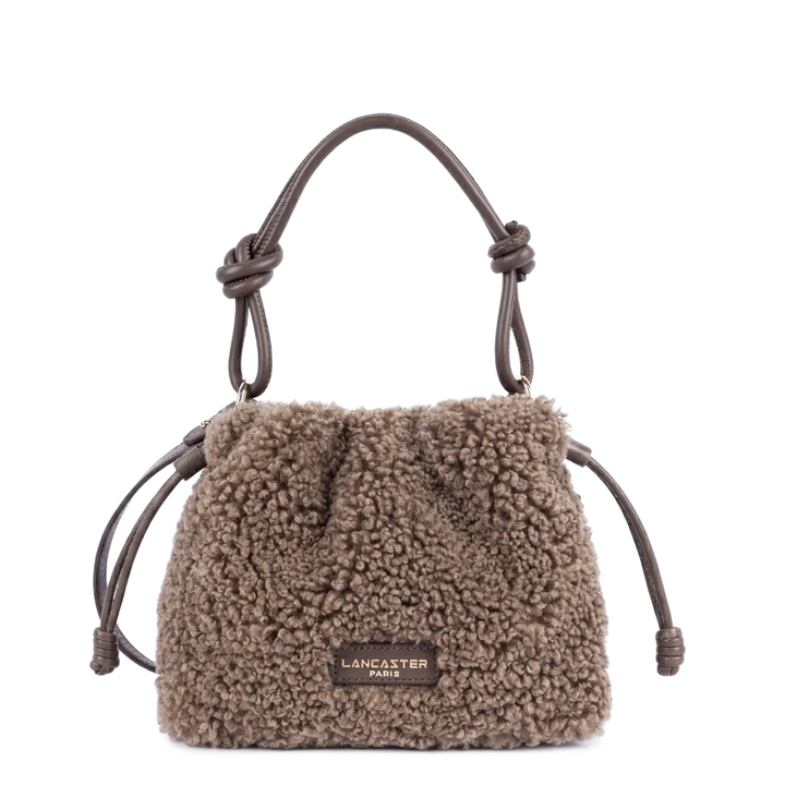 Petit Sac Besace en moumoute marron Lancaster 518-087