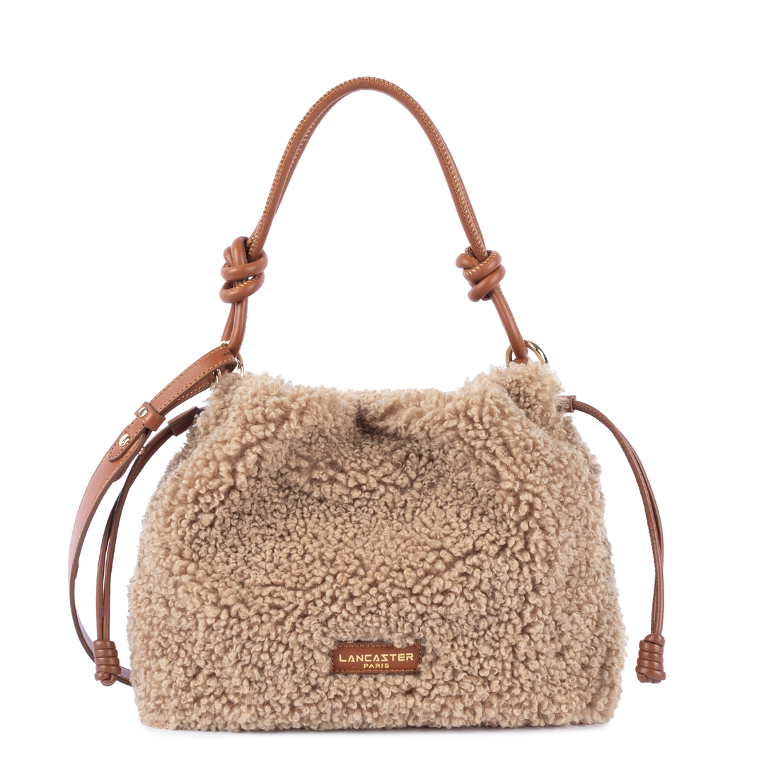 Sac besace en moumoute marron Lancaster 518-088