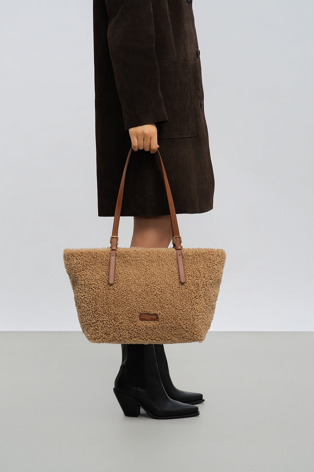 Sac Cabas en moumoute marron Lancaster 518-092