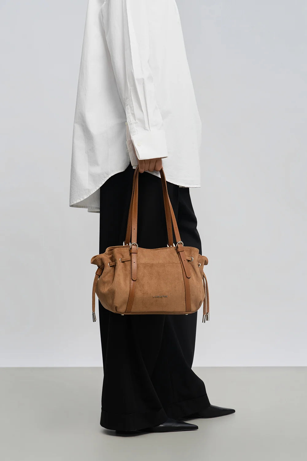 Sac à main en velours camel Lancaster 518-096