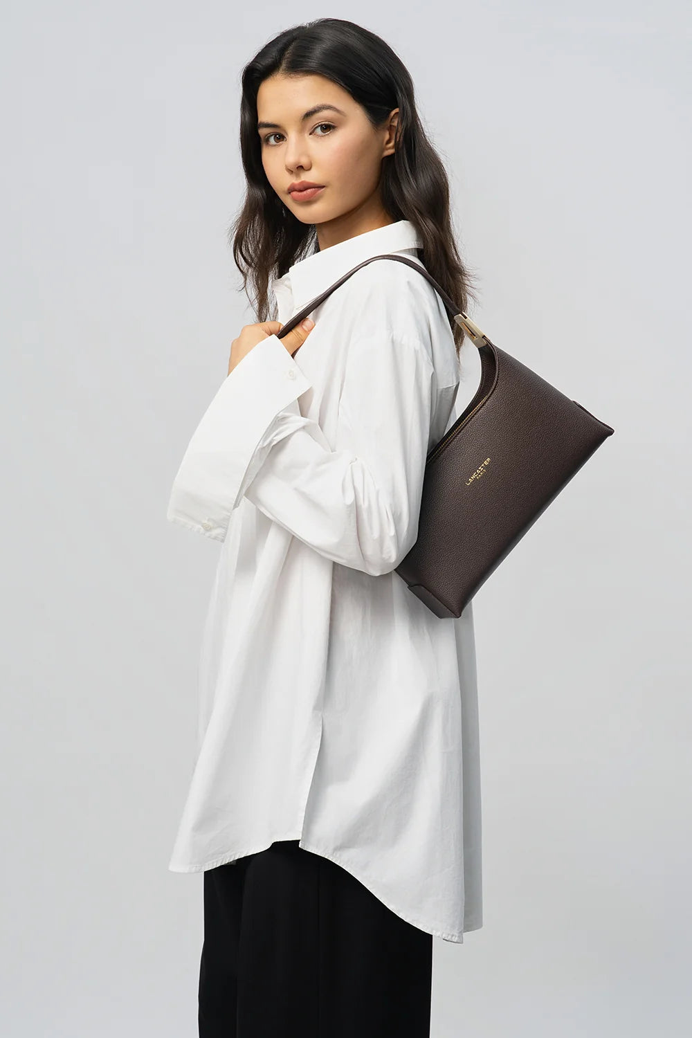 Sac à main en cuir marron Lancaster Lychee Ace 422-039 
