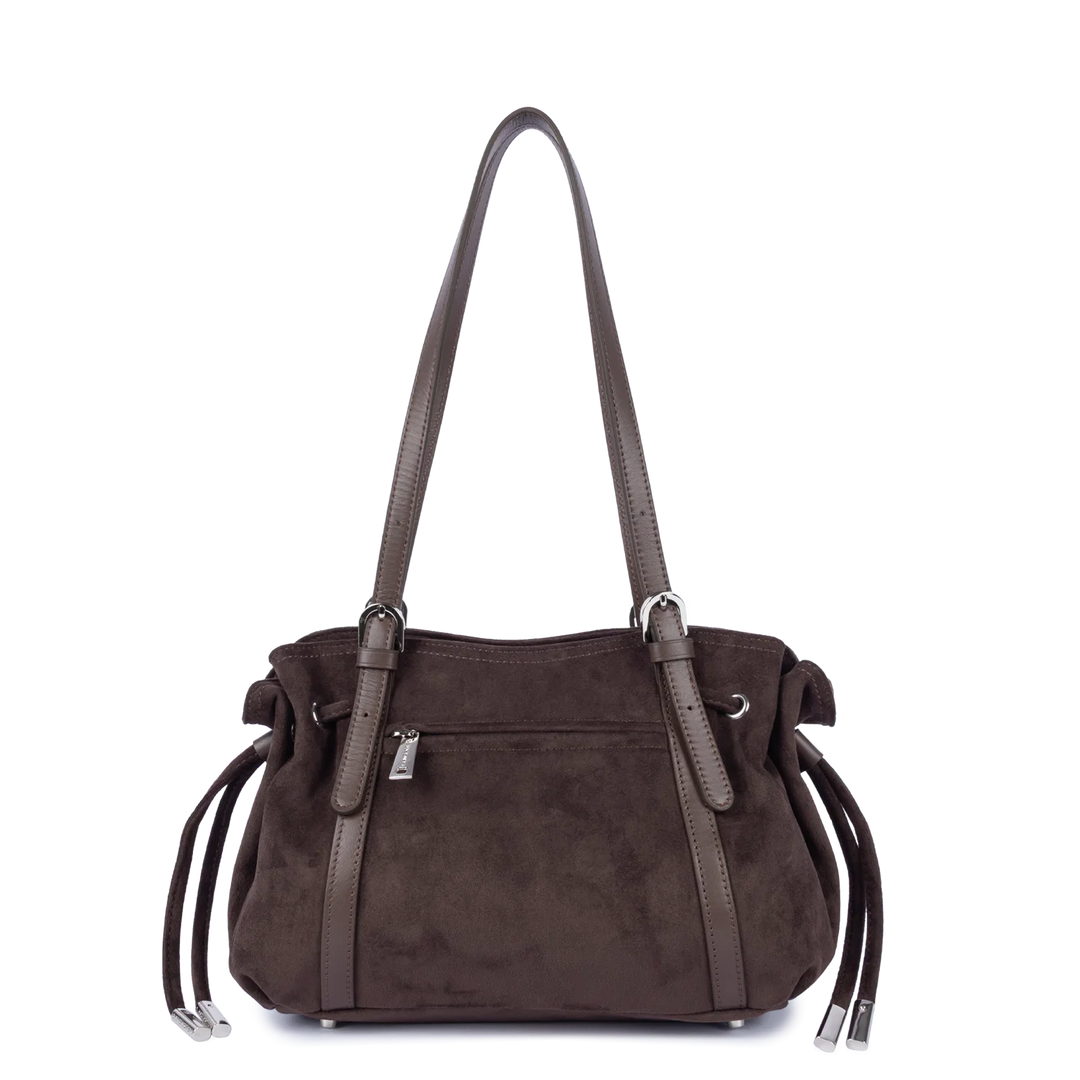 Sac à main en velours marron Lancaster 518-096