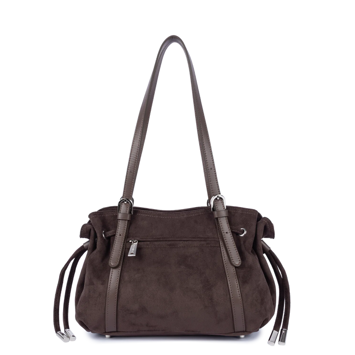 Sac à main en velours marron Lancaster 518-096