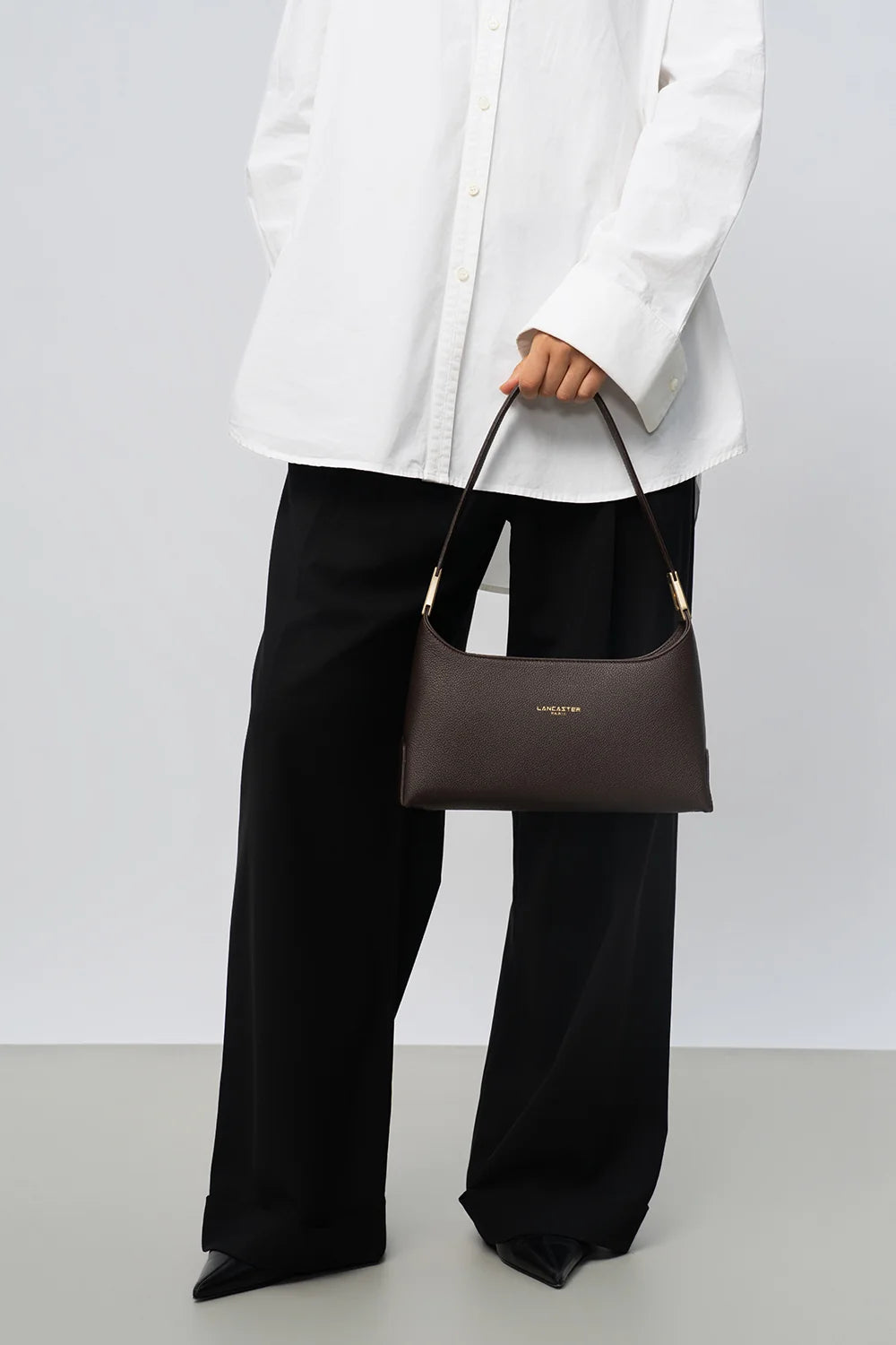 Sac à main en cuir noir Lancaster Lychee Ace 422-039 