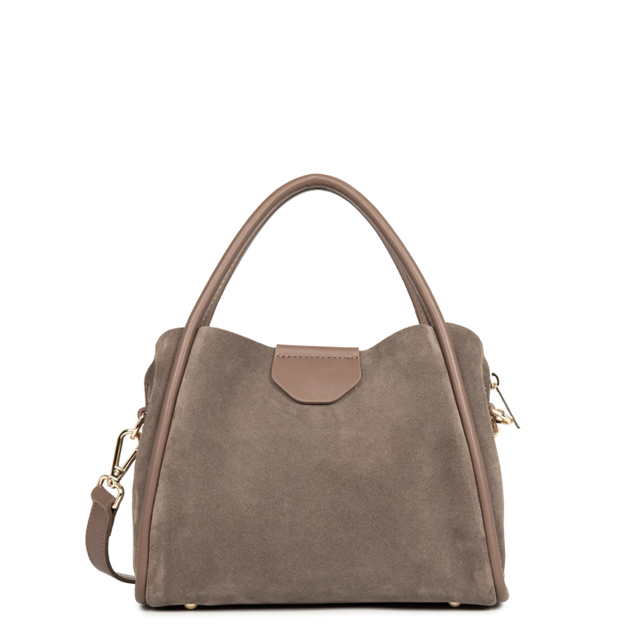 Petit sac à main en suède taupe Lancaster 470-100